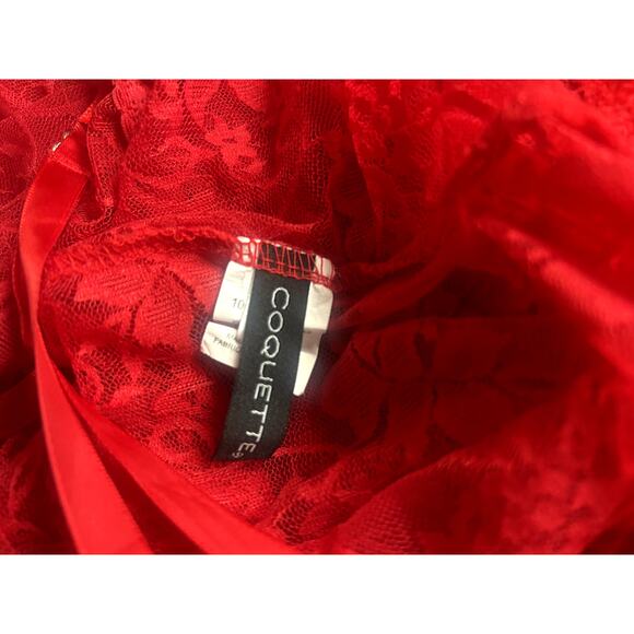 Vintage Coquette Red Lace Slip – Y2K Boudoir Glam - Picture 7 of 7